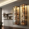 Wall-mounted aluminum alloy and glass wine cabinet
